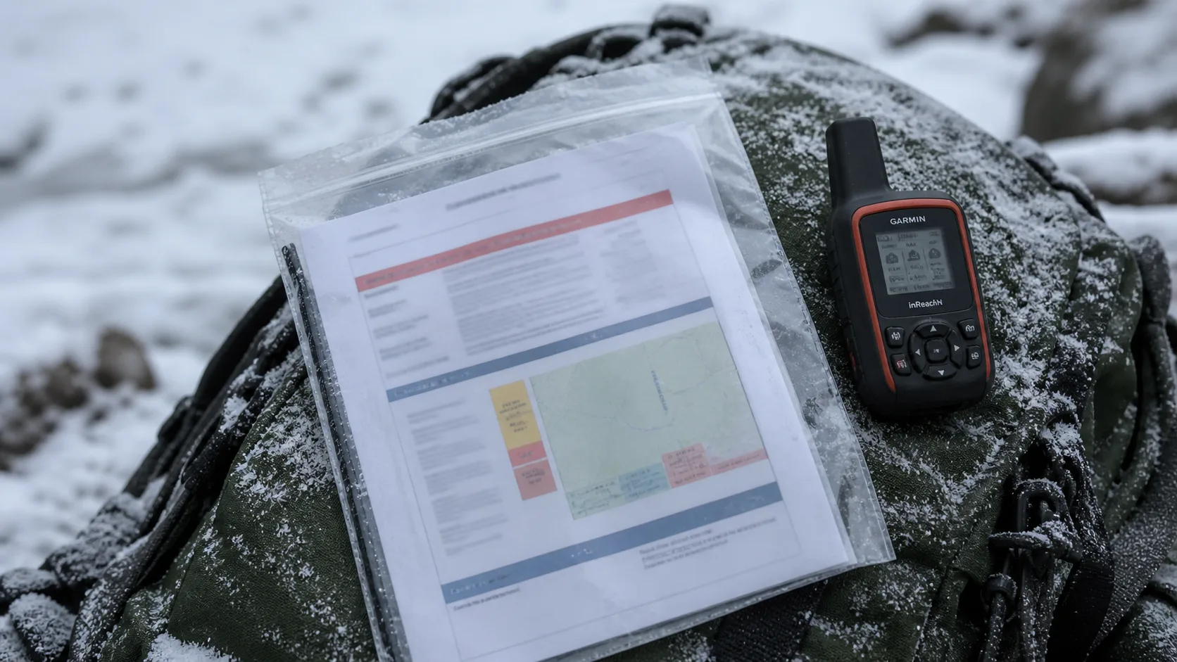 Utskriven krisplan vid satellitkommunikatör i snö