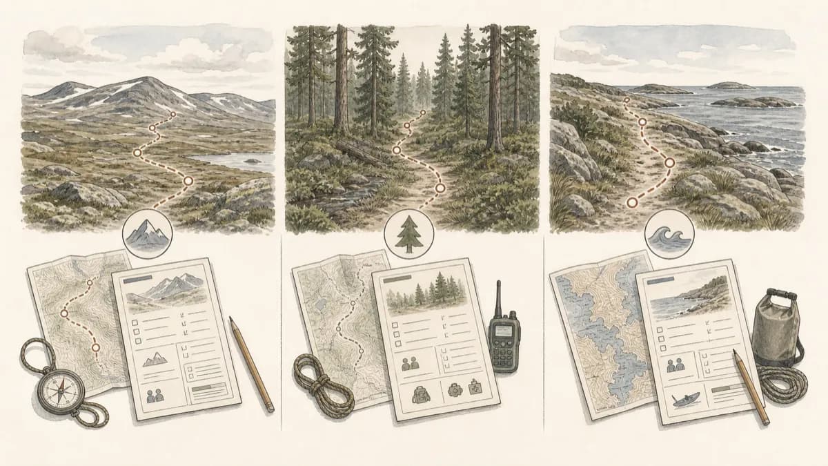 Turplanering för fjäll, skog och kust